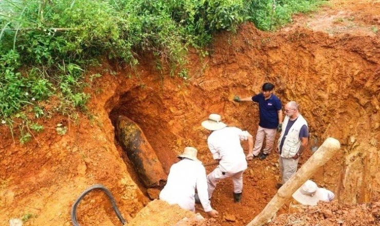 Three wartime bombs discovered in Quang Tri province in one week